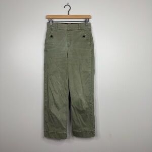 Spanx Stretch Twill Wide Leg Pants Olive Green Small
